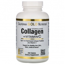 Коллаген California Gold Nutrition +Vitamin C 250 таблеток