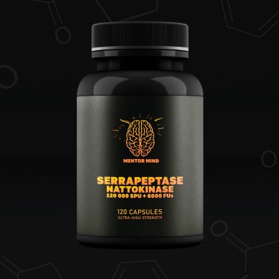 Специальный препарат Mentor Mind Serrapeptase + Nattokinase 120 капсул